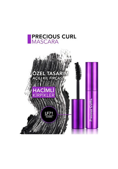 Lexroo Hacim Ve Kıvrım Veren Maskara Siyah - Precious Curl Mascara - Lf71 Classic - 8690604197576