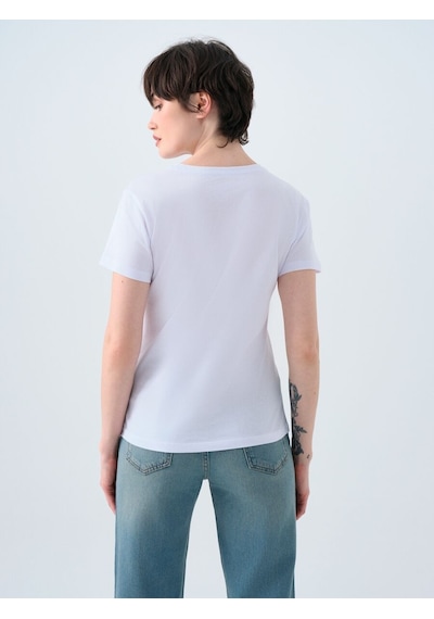 LOFT Regular Fit Kadın Tshirt K.kol Lf2038544 Q1.v1 Beyaz