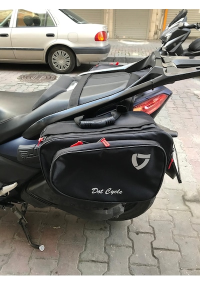 Motosiklet Büyük Körüklü Yan Çanta Takımı 2'li