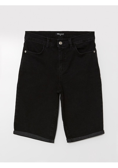 Lcw Jeans Siyah Bermuda Fit Kadın Jean Şort