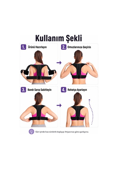Dik Duruş Korsesi Omuz Ve Sırt Postür Düzeltici