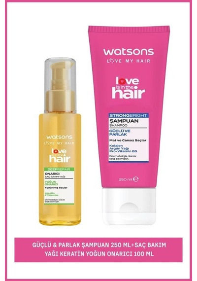 Liith Güçlü & Parlak Şampuan 250 Ml+saç Bakım Yağı Keratin Yoğun Onarıcı 100 Ml