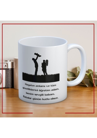 Benim Sevgili Babam Baskılı Babalar Günü Kupa Bardak Kahve Kupa Bardak Beyaz