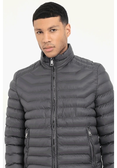 Dufy Antrasit Kapitone Slim Fit Erkek Mont-25289 Antrasit