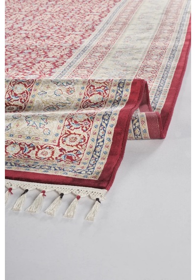 Apex Halı Bruj Bambu Viscon Halı 8771bu Bordo Renkli