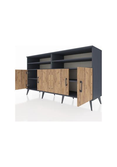 Hyperion Konsol 6 Raflı 4 Kapaklı 176x44x99 Antrasit-çam/aytaşı Antrasit-çam/aytaşı Hyperion Konsol 6 Raflı 4 Kapaklı 176x44x99 Antrasit-çam/aytaşı Antrasit-çam/aytaşı