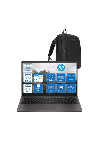 HP 250 G10 B2NC5ESP14 i5-1334U 24 GB 2 TB SSD 15.6" W11P Dizüstü Bilgisayar + Zetta Çanta