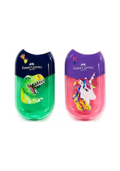 Faber Castell Kalemtraş Minibox Çift Hazneli Standart & Jumbo Pastel - 1 Adet