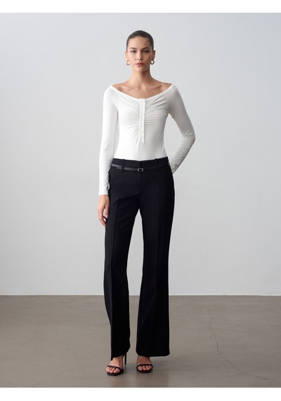 Dilvin 32661 Düğme Detaylı Bodysuit-ekru