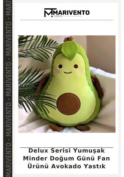 Delux Serisi Yumuşak Minder Doğum Günü Fan Ürünü Avokado Yastık Çok Renkli