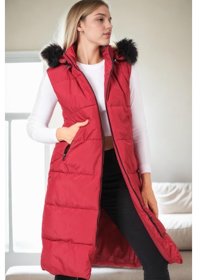 Z9741 Dewberry Bayan Yelek-bordo Bordo