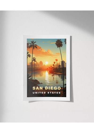 Çerçevesiz Poster San Diego Gün Batımı