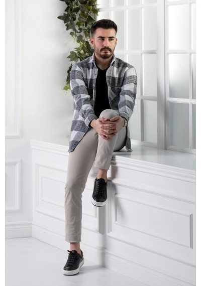 Dorss Slimfit Çift Cepli Ekoseli Erkek Oduncu Gömlek (516451181)