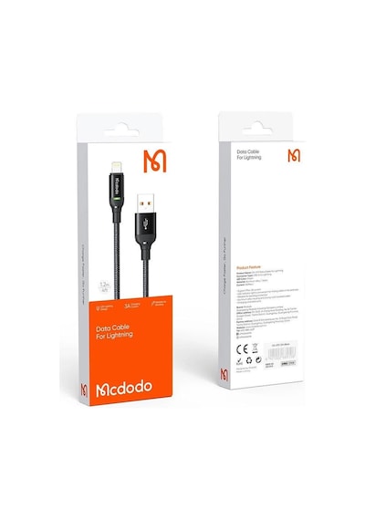 Mcdodo CA-2700 Apple iPhone Uyumlu Usb Şarj Data Kablo 1.2m Siyah