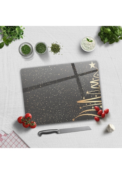Decorita Cam Kesme Tahtası|Yeni Yıl Füme|30cm x 40cm