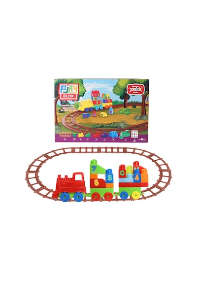 Play Blox Oyuncak Tren Seti 41 Parça Sayılar Ve Alfabe Treni Parlak Renkler Mega Blok Seti 2403