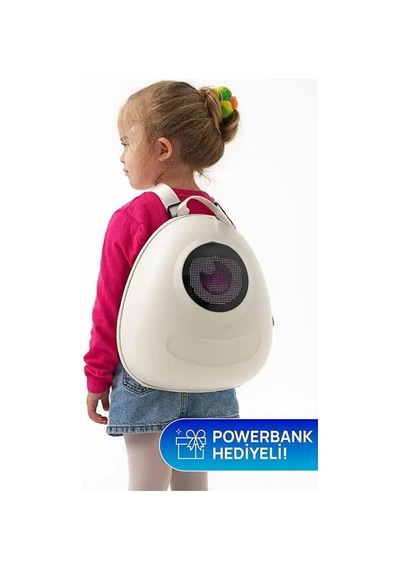 Zampago Led Big Eyes Akıllı Çocuk Sırt Çantası Beyaz