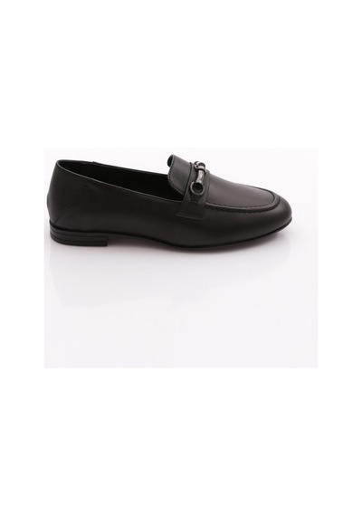 Dgn 506 Kadin Loafer Ayakkabi Siyah Napa