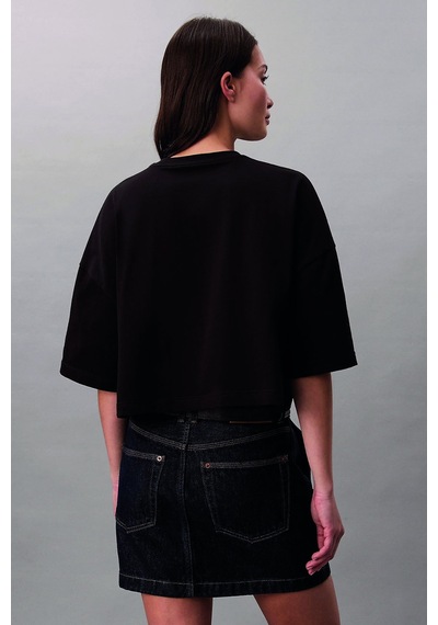 Calvin Klein Kadın Bisiklet Yaka T-shirt Siyah