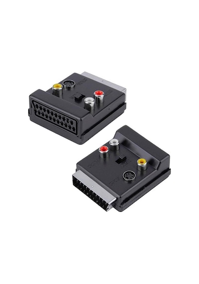 Scart Erkek Di Şi - Rca - S-vi Deo Anahtarli Çi Ft Yönlü Av Görüntü Ses Çevi Ri Ci Adaptör 21 Pi N
