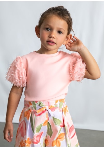 Mayoral Kız Çocuk Tül T-shirt Pembe - 03001