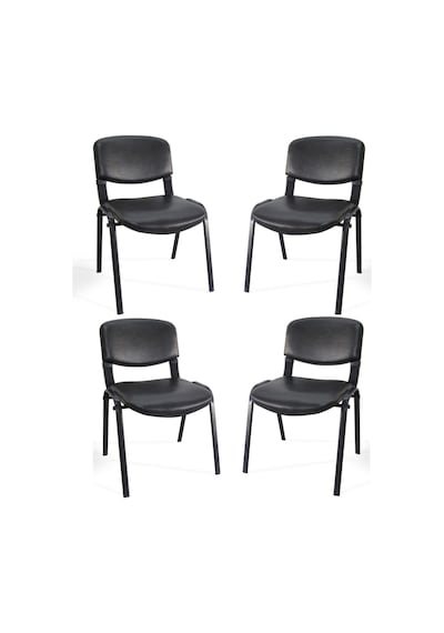 Ofiscombin 4 Lü Form Ofis Bekleme Sandalyesi Siyah