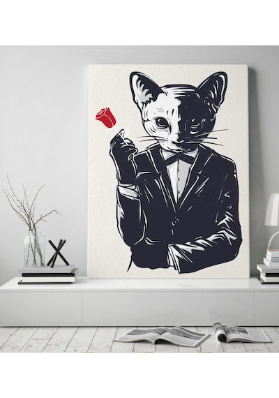 Bk Gift Godfather Cat Tasarımlı Kanvas Tablo 50X70Cm-1