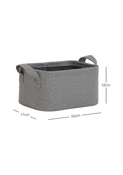 Antrasit Renk Dokulu Kumaş Sepet 24 X 17 X 12 Cm Diğer