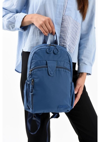Baginn Unisex Sırt Çantası Paraşüt Kumaş Hafif Çok Cepli Yağmur İtici Kumaş 32 22 Cm 571 Collection Mavi