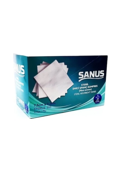 4 Kat Non Woven Steril Spanç 7.5 x 7.5 CM 100 Adet