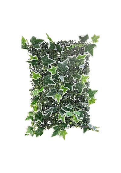 Yapay Çiçek Duvar Kaplama Panel Yeşilbeyaz Sarmaşık Hedera Tabaka 40x60cm Dik Duvar Uygulama Yeşil