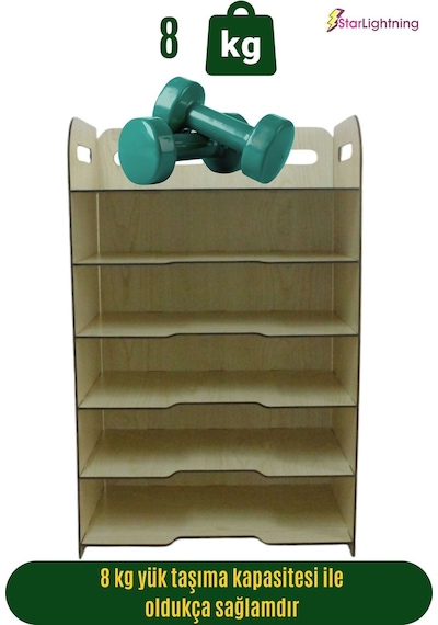 Masa Düzenleyici Organizer Evrak Rafı Masaüstü Organizer Model 5 - Açık Meşe