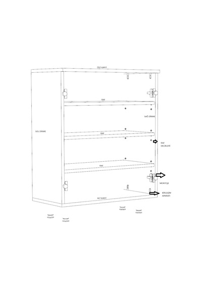 Stillmobilya %100 Mdf Çok Amaçlı Dolap Beyaz