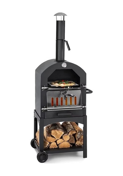 Çok Amaçlı Paslanmaz Çelik Barbekü Krom Kapaklı + Izgaralı Pizza Taşlı -ekmek-mangal Fırını 2625s Diğer