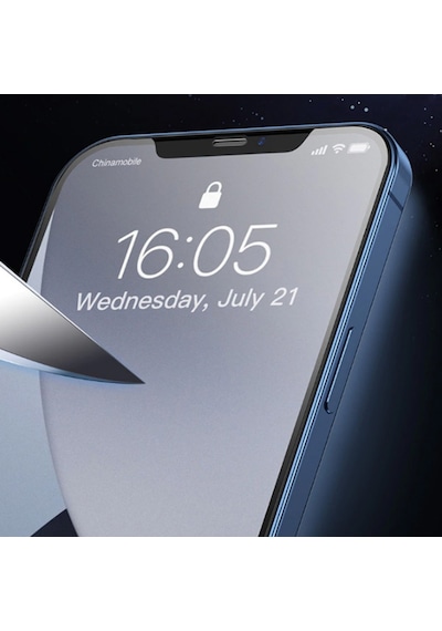 Baseus 0.25Mm Apple Uyumlu   iPhone 12 Pro 6.1 3D Full Tempered Cam Ekran Ko Siyah