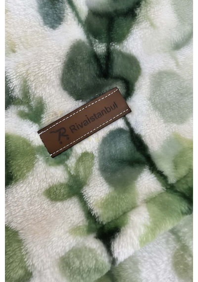 Okaliptus Çift Kişilik Peluş Battaniye Yeşil