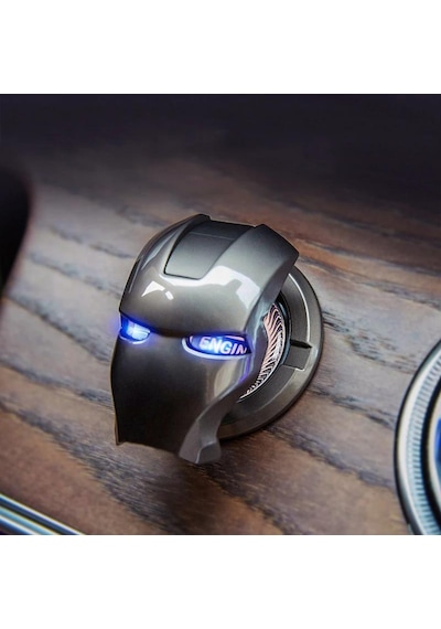 Start Stop Tuşu Kapağı Iron Man Metal Tuş Koruyucu Çinko Siyah