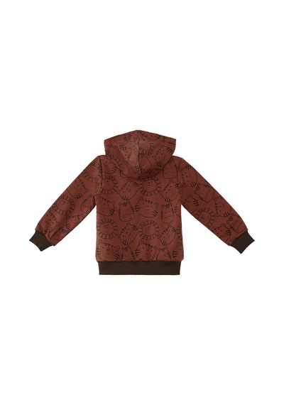 Denokids Hayvanlar Erkek Bebek Kahverengi Sweatshirt Çok Renkli