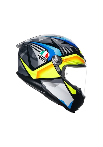 Agv K6 S Joan Black Blue Yellow Kapalı Kask Sarı