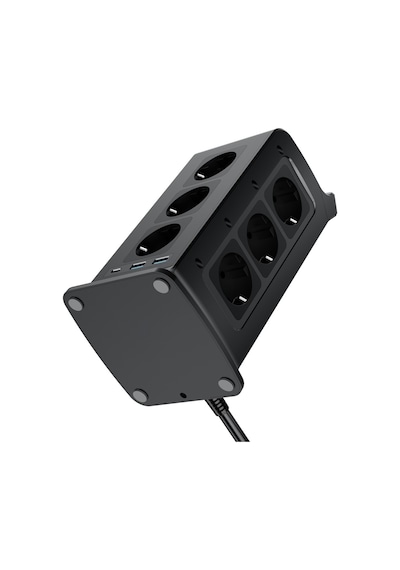 S-link Prz02 Voltbar 12 Soketli 2 Usb+type-c Pd Hızlı Şarjlı 2m 1050 Joule Tam Bakır Kablolu Kule Akım Koruma Grup Priz S-link