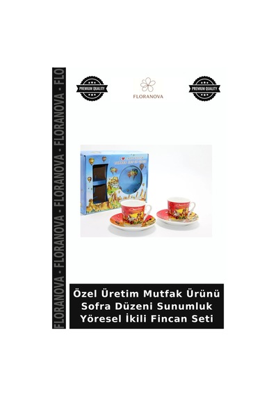 Özel Üretim Mutfak Ürünü Sofra Düzeni Sunumluk Yöresel İkili Fincan Seti Diğer