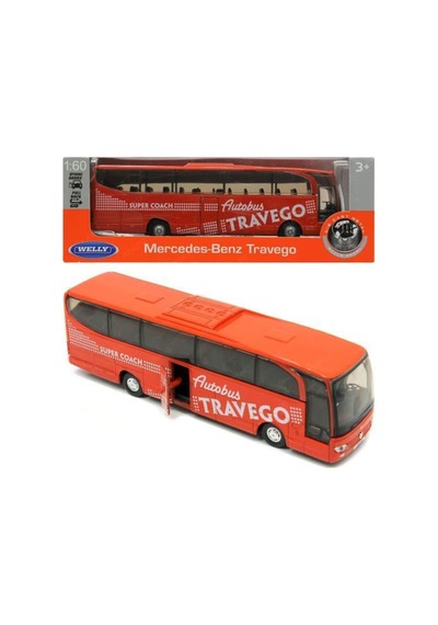1 60 Ölçek Welly Mercedes Benz Travego Die-cast Metal Otobüs 2021.