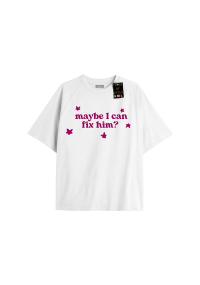 Flood Of Style Beyaz Oversize T-shirt Fixhim Özel Tasarım