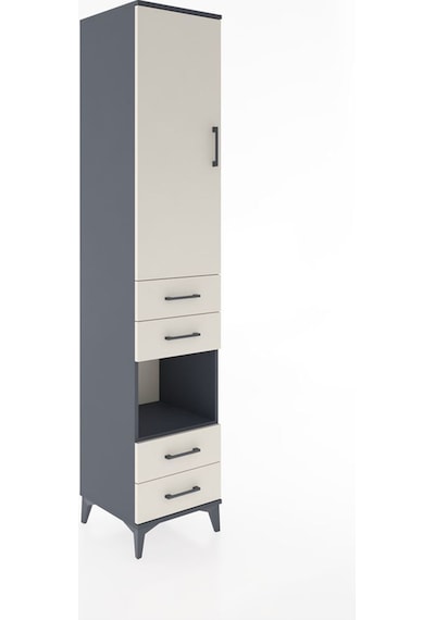 Hyperion Dolap 3 Raflı 4 Çekmeceli Tek Askılı 44x44x221 Antrasit-aytaşı Antrasit Hyperion Dolap 3 Raflı 4 Çekmeceli Tek Askılı 44x44x221 Antrasit-aytaşı Antrasit