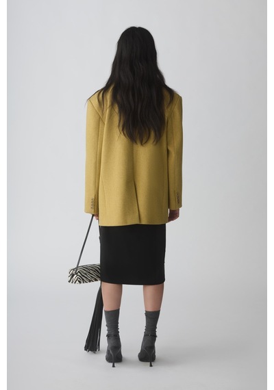 Suud Collection Sarı Gina Kaşe Blazer Ceket