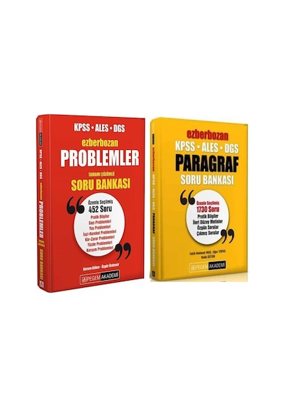 Pegem Kpss Ales Dgs Ezberbozan Paragraf Ve Problemler Soru Bankası Seti 2 Kitap