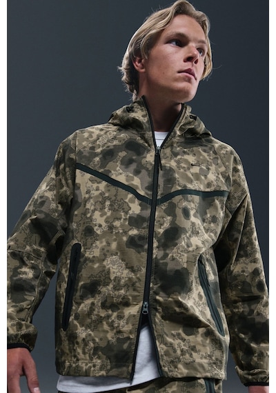 Nike Tech Fleece Wr Fz Camo Full Zip Hoodie Kapüşonlu Unisex Kamuflaj Sweatshirt Haki