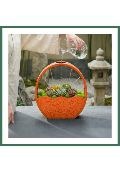 En-cag 3d Baskı Self-watering Planter - Kendi Kendini Sulayan Saksı-turuncu Bss Standart