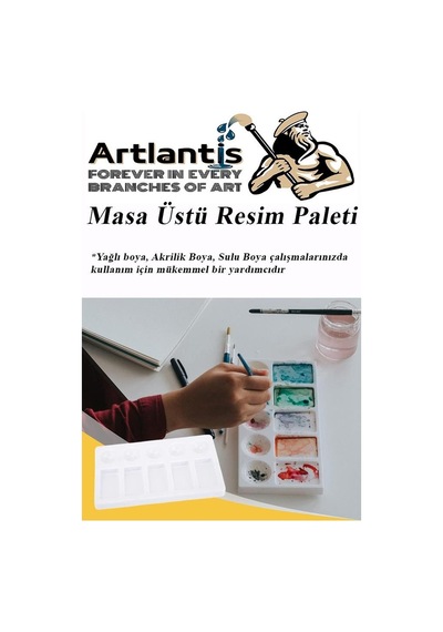 Artlantis Masa Üstü 10 Hazneli Boya Paleti 11 x 19 CM