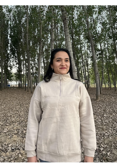 Fermuarlı Polo Yaka Kazak/ Sweatshirt Gri